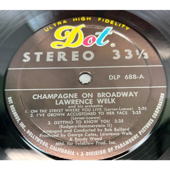 Lawrence Welk Champagne on Broadway Compact 33 Jukebox 7" Record Dot DLP-688 - Picture 2 of 6